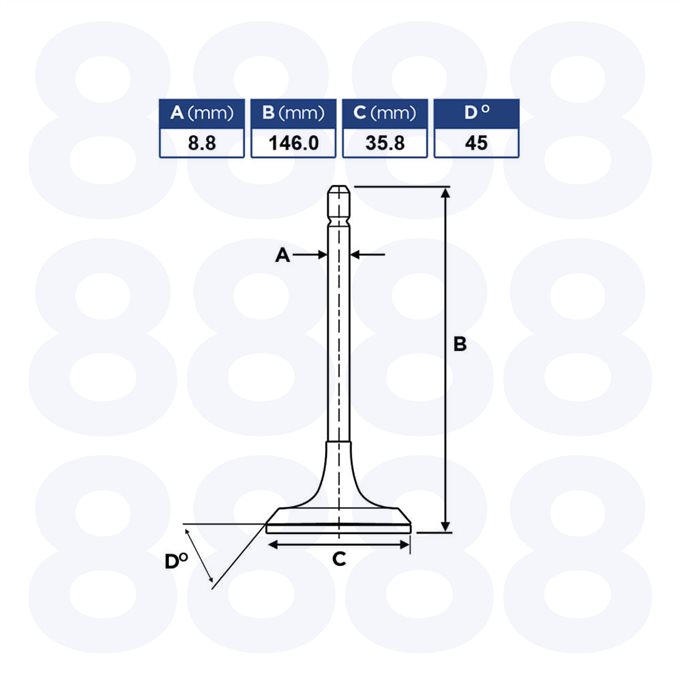 Nuffield 2-8T Valve, Exhaust — Emmark EM4762