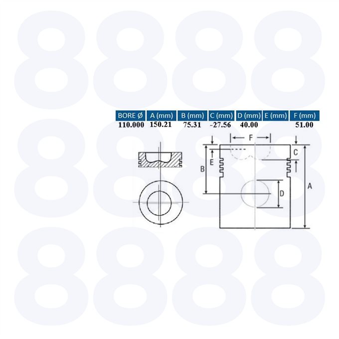 Fiat Piston Assy — Emmark EM5065-ASSY