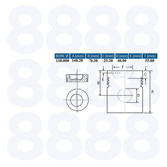 Fiat Piston Assy — Emmark EM5066-ASSY