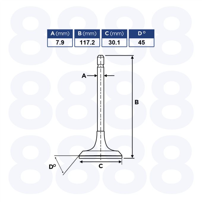 Perkins 4.108 Valve, Exhaust — Emmark EM559